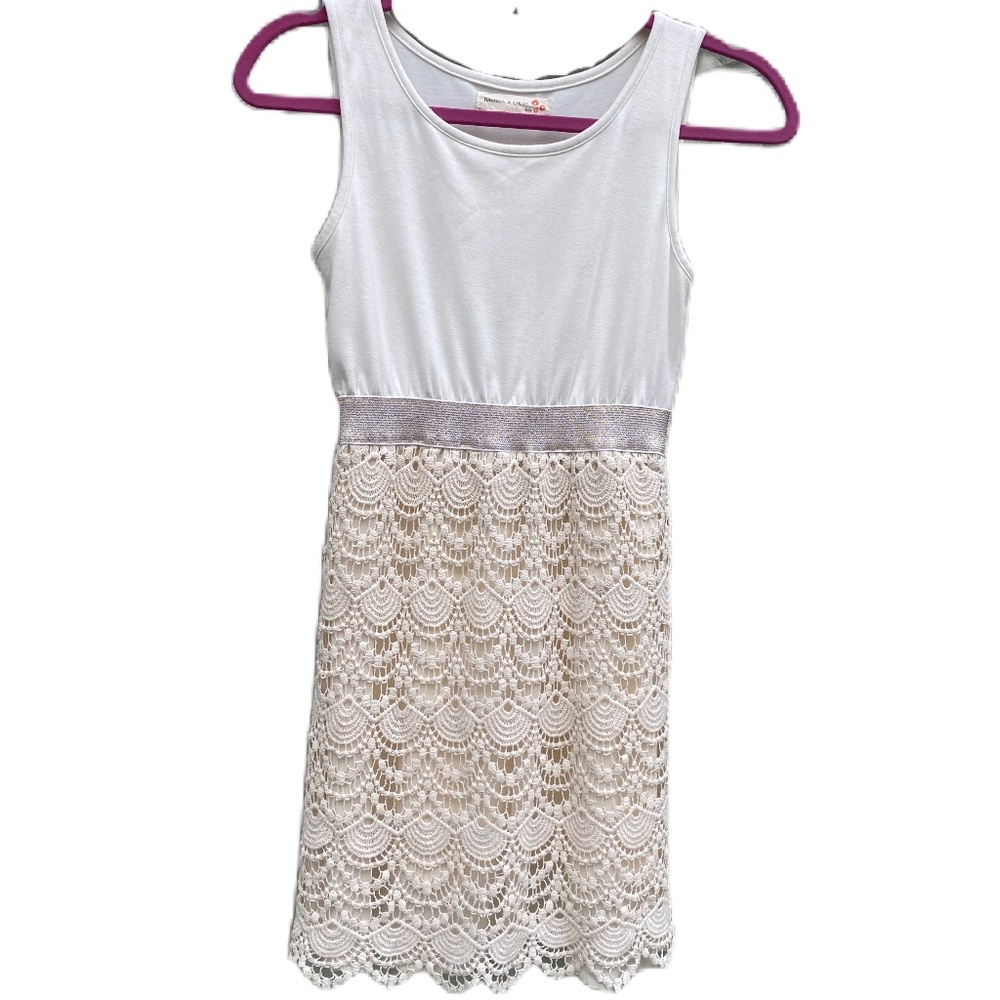 Rachael & Chloe kids dress sleeveless tank crochet cream 12